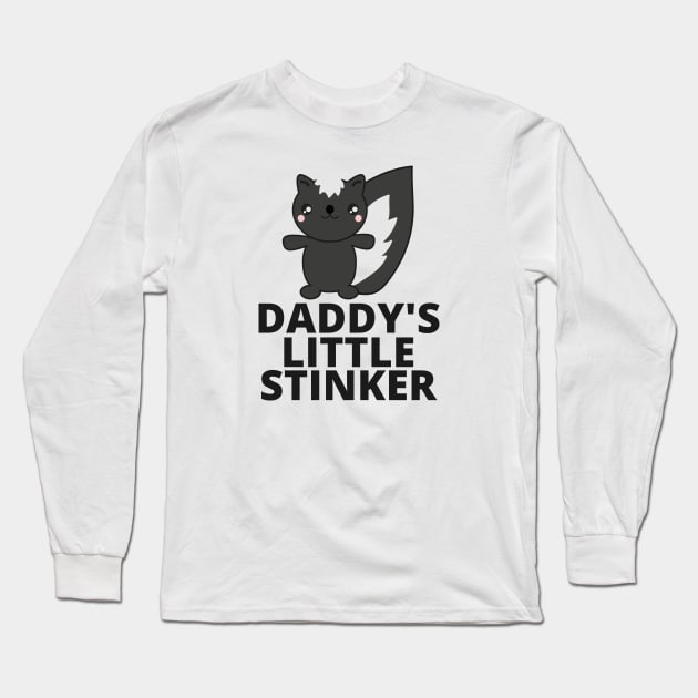 Daddy's Little Stinker with Skunk Long Sleeve T-Shirt by Shawn's Domain